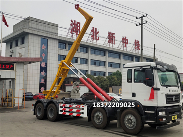 花都廣州定購一批重汽汕德卡30噸勾臂式垃圾車